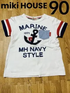 【miki HOUSE】ミキハウス　Tシャツ マリン　イカリ　サイズ90