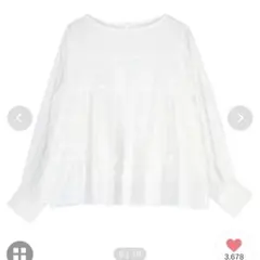 titivate コットンボイルティアードブラウス　オフホワイト