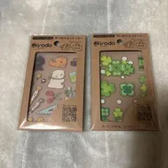 irodo 布に貼れるステッカー　［もふもふブング］［クローバー］