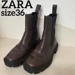 【ZARA】サイドゴアブーツ 厚底 トラックソール