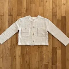 GU ダブルポケットニットカーディガン アイボリー M