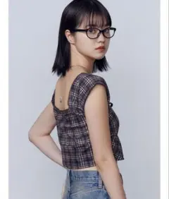 EMODA エモダ　ベロアギャザーリボンタンクトップのサムネイル