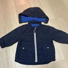 【80】babyGAP ネイビー フード付きジャンパー
