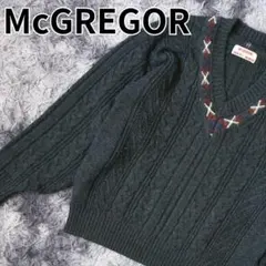 McGREGOR メンズ ニットセーター Vネック 日本製 ネイビー Lのサムネイル