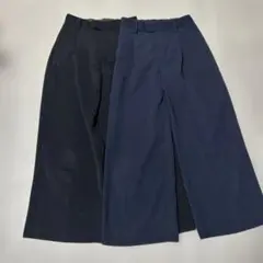 GU ワイドパンツ2点セットS ブラック　ネイビー