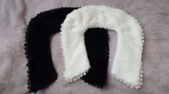 ファーのつけ襟（ブラック・ホワイト）