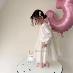 ベビードレス　女の子　ワンピース　結婚式　アイボリー80~90　誕生日1・2歳