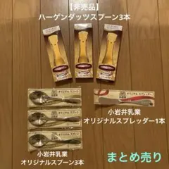 【非売品】ハーゲンダッツ&小岩井乳業オリジナルスプーン 各3本セット＋おまけ付きのサムネイル