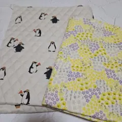 生地　はぎれ　デコレクションズ　キルティング生地　ヌビ生地　ペンギン　花柄