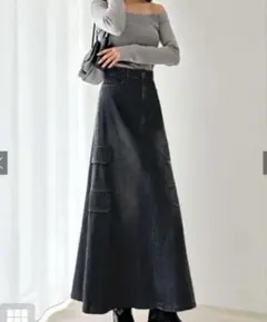 Aラインカーゴデニムスカート