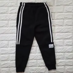 裏起毛　ラインテックパンツ　ブラック 130