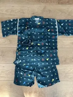 120cm 飛行機と魚柄 甚平