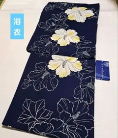 高級浴衣 反物 紺地 菊柄 綿100% 鵜飼井筒染 未使用(メ1843) - メルカリ
