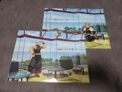 鬼滅の刃　マチ☆アソビCAFE　限定　宇髄天元　煉獄杏寿郎　クリアファイルのサムネイル
