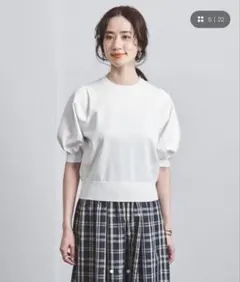 TIARAメルローズティアラ パールネック半袖ニット 定価18700円 - メルカリ