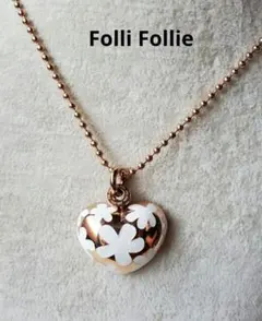 Folli Follie　フォリフォリ　ハート　花模様　ネックレス　ジュエリー