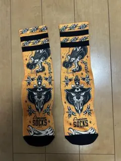 【新品】MARK & LONA スカルロゴ　ソックス　メンズ MARK&LONA ソックス ブラック×ネオングリーン スカルロゴ - メルカリ