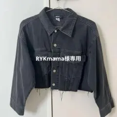 【即日発送】H&M ブラック クロップドデニムジャケット Mサイズ