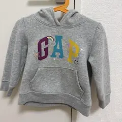 baby GAP ロゴ刺繍 フード付きパーカー グレー