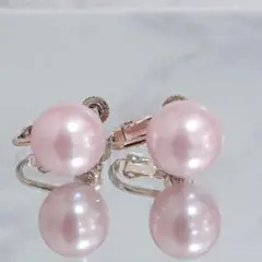 6195★高品質桜ピンク　人気スタッドイヤリング★艶貝真珠パール★シェル★貝