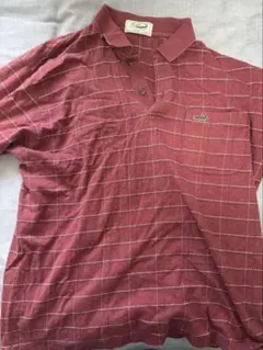 ラコステ　赤チェックシャツ