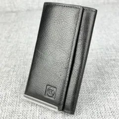 良品 カルバンクライン★メンズ 6連キーケース グレインレザー 本革 黒