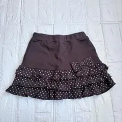 【未使用】anyFAM 裾フリル スカート ブラウン 110cm