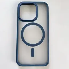 iPhone 15 Proケース　クリア　ダークブルー