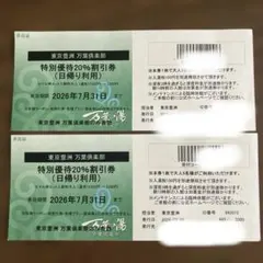 豊洲万葉倶楽部　万葉の湯　20%割引券のサムネイル