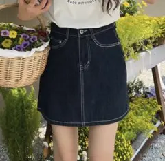 GRL デニムミニスカート インディゴブルー