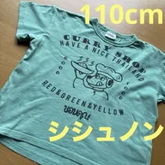 ★シシュノン　　サイズくすみグリーン　110cm 半袖Tシャツ　　犬のサムネイル