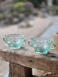 デザートカップ 　ガラス　皿　ヴィンテージ　コップ　カフェ　アイス　ガラス器