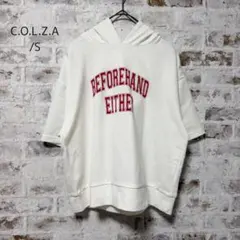 3611　【C.O.L.Z.A】　半袖　Tシャツ　S　パーカー　白　ロゴプリントのサムネイル
