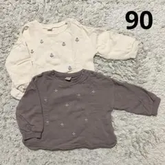 テータテート　バースデイ　刺繍入りトレーナー 90cm 2枚セット