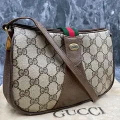 ✨美品✨GUCCI GG シェリーライン ショルダーバッグ ブラウンロゴ レザー