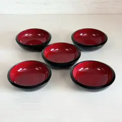小皿 5客セット 銘々皿 漆器 朱塗り 黒塗り 伝統工芸 和食器