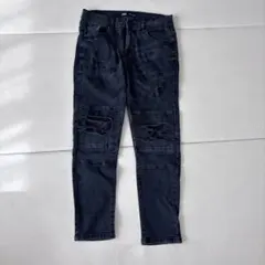 ZARA ザラ ダメージ加工 バイカーデニム ブラック EUR40
