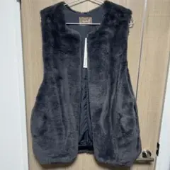 Alma Design フェイクファー ベスト グレー