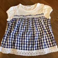 familiar 半袖ワンピース 100cm チェック柄