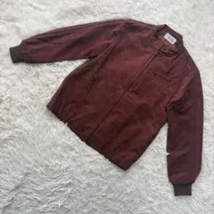 美品✨昭和レトロ【S】スウェード調ジップジャケット リブ袖 レッド系のサムネイル