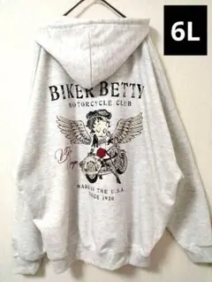 7L相当メンズ6L ウイングベティ　フード付きパーカー　BettyBoop