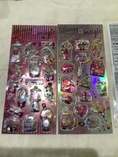 シャカシャカシール13☆2枚セット 立体シール　ホログラムシール　ぷっくりシール