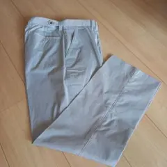 メンズ スラックス パンツ グレー ストライプ柄 ウエスト82cmのサムネイル