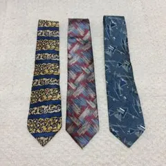 メンズ ネクタイ 3本まとめ売り ピエールカルダン 幾何学模様