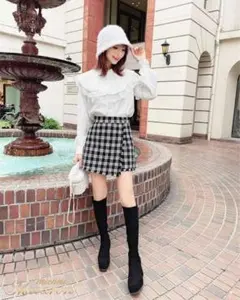 ミシェルマカロン ツイードミニキュロット 美脚スカート