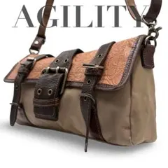 y2k AGILITY アジリティー ショルダーバッグ ベルト 総柄 斜め掛け