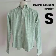 【美品】ラルフローレン 長袖　ストライプ　ボタンダウンシャツ　襟芯つき