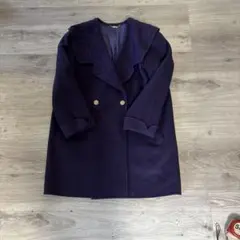 ❣️一枚仕立て カシミヤウールコート パープル　 美品　ビンテージ