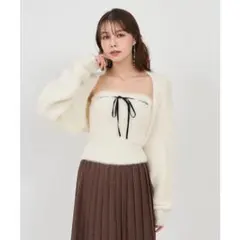 リボンベアボレロシャギーニットアンサンブル ロイヤルパーティー