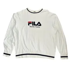 FILA フィラ　Ｌ　トップス　ホワイト　ポロスウェット　トレーナー　ゴルフ